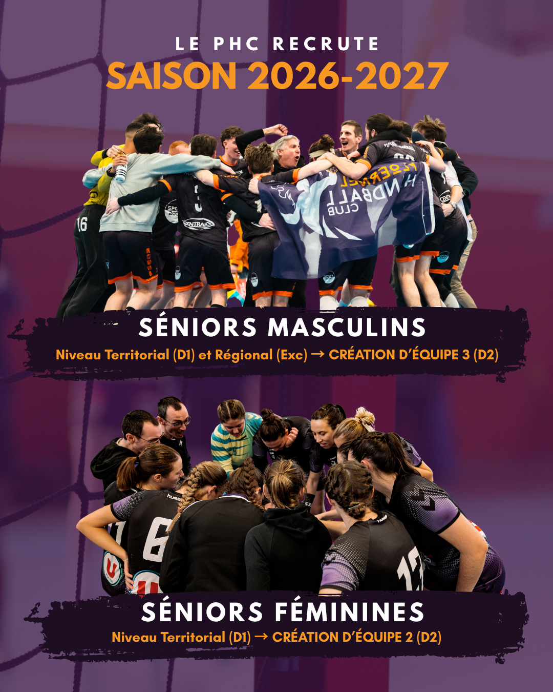 Le Ploërmel Handball Club recrute 💜🧡 1